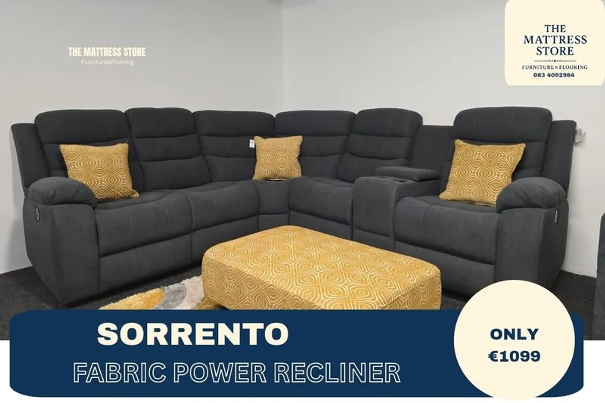 New 3+2 Grey Fabric Electric Recliner - Image 2