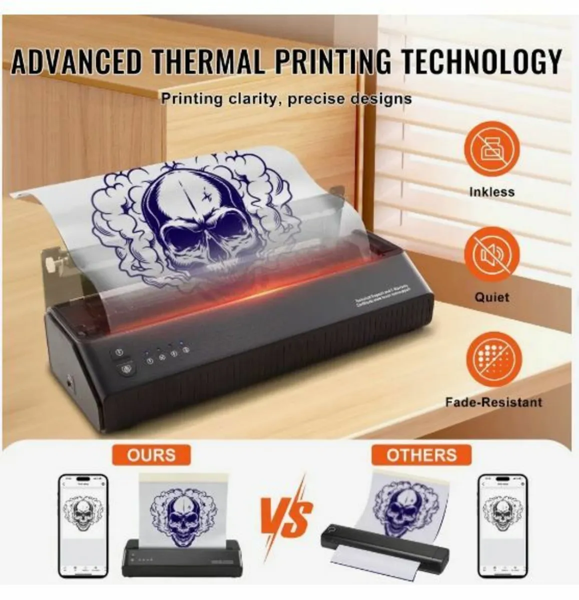 Tattoo Transfer Stencil Printer, Wireless Bluetoot - Image 2