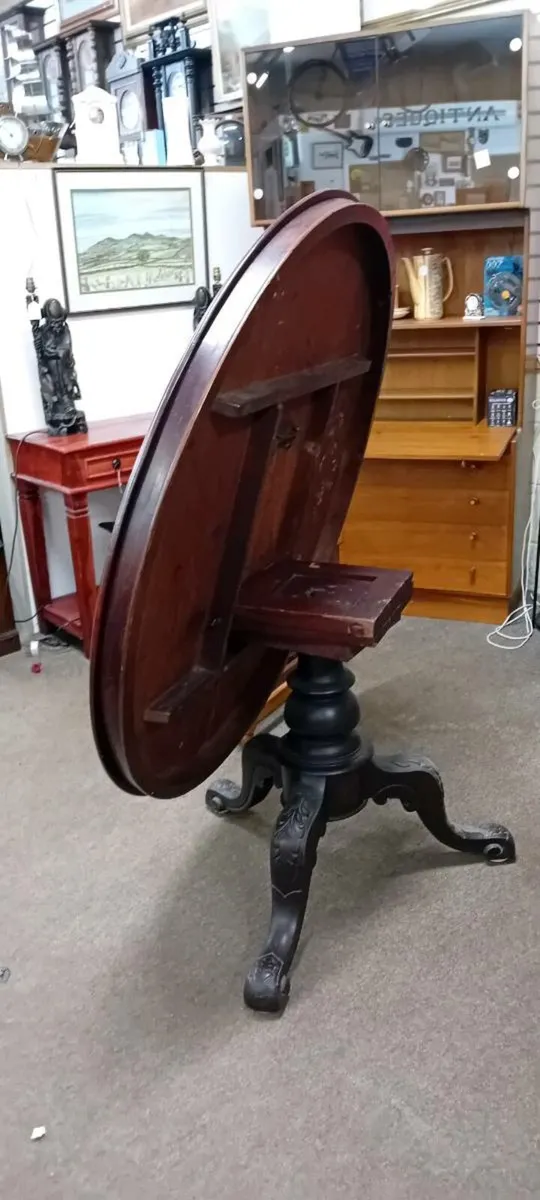 Late Victorian Mahogany Tilt Top Table - Image 3