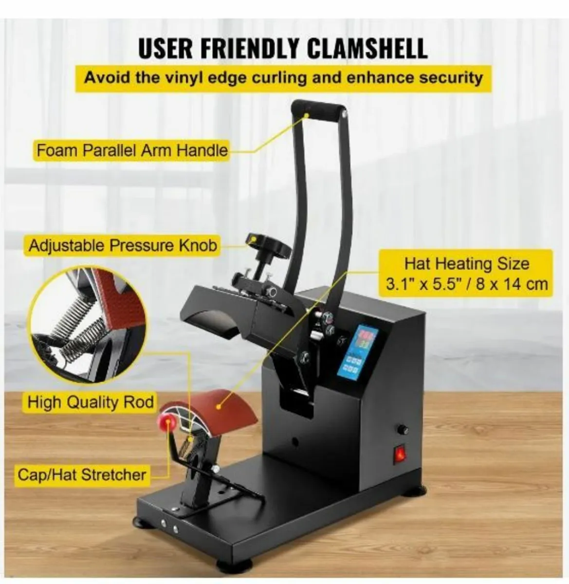 Hat Heat Press 5.5 x 3.5 inch Heat Press Machine - Image 1