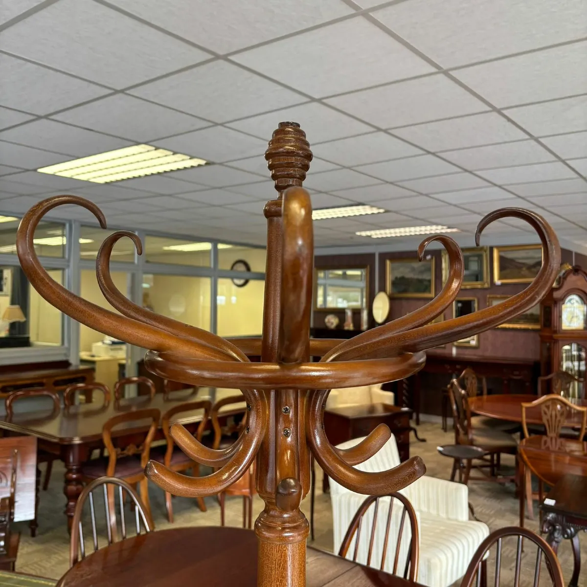 Mahogany bentwood coat stand - Image 2