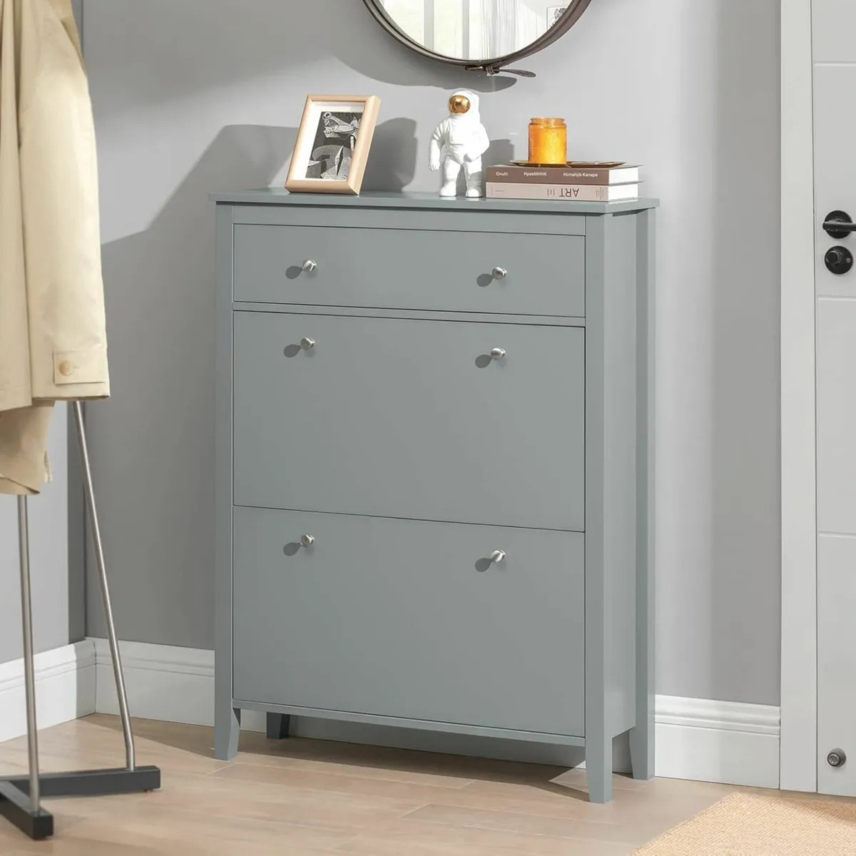 Shoe Cabinet with Drawers Tall Shoe Storage Cupboa - Image 1