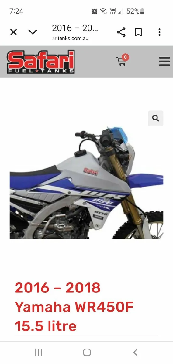 Yamaha WR450F WR250F Safari Fuel Tank - Image 1