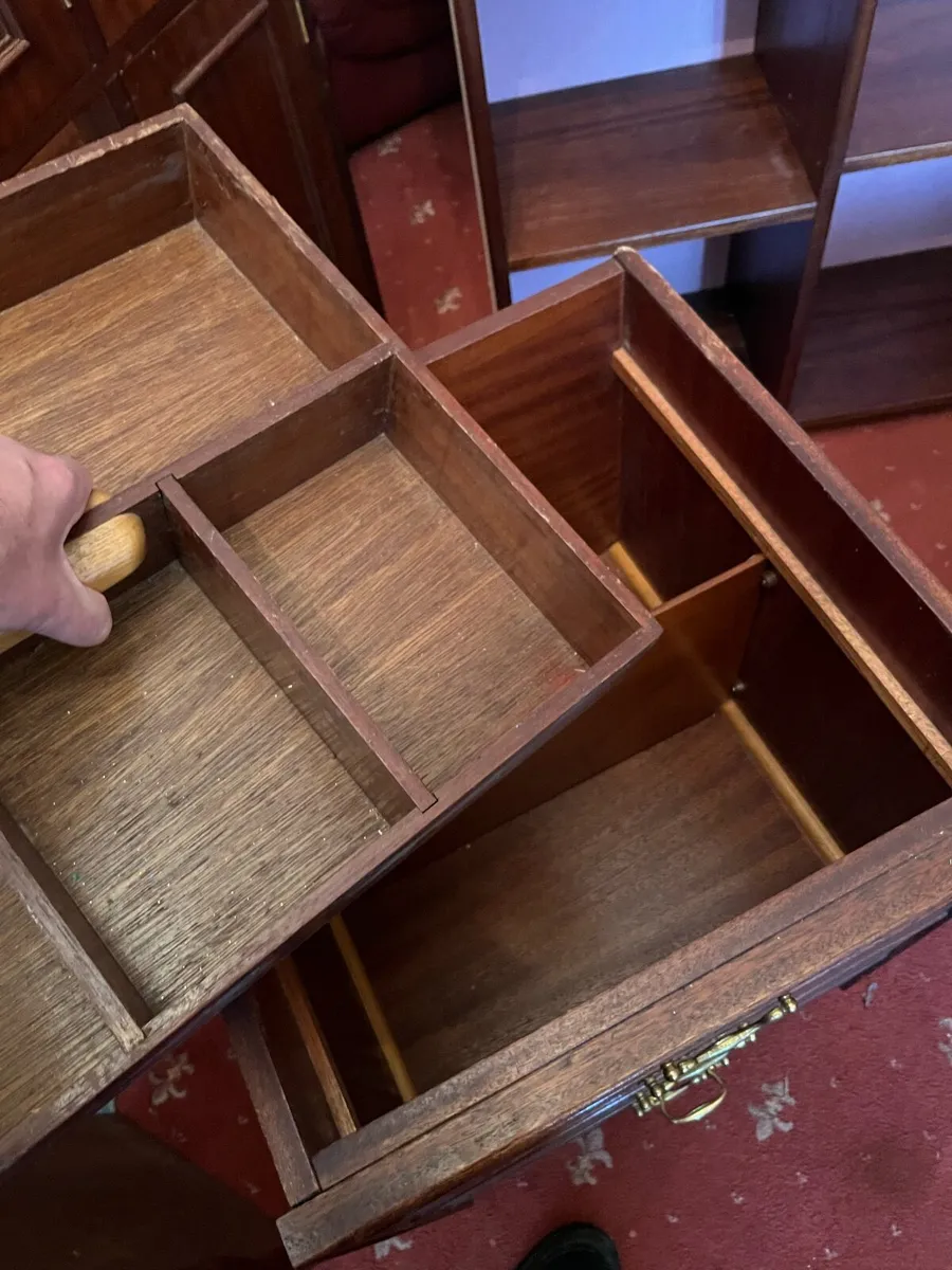 Mahogany shelves and desk pedestal - Image 4