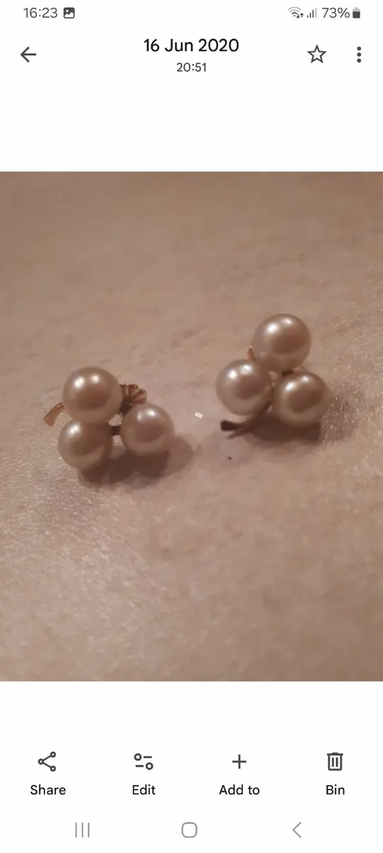 14ct freshwater pearl earrings - Image 3