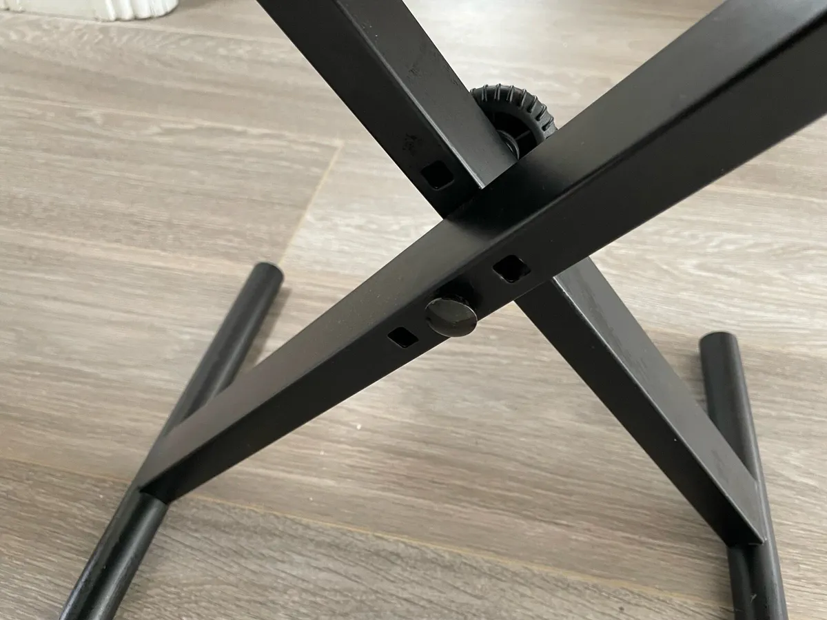 Foldable Keyboard Stool Padded Seat X Framed Chair - Image 2