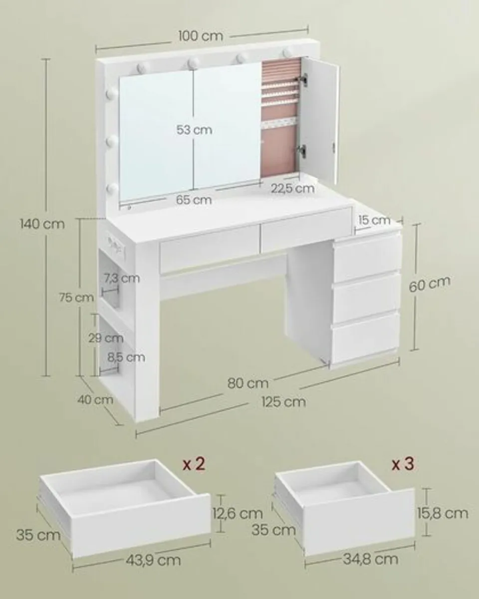 Dressing table LED Bulbs Hollywood mirror XXL - Image 4