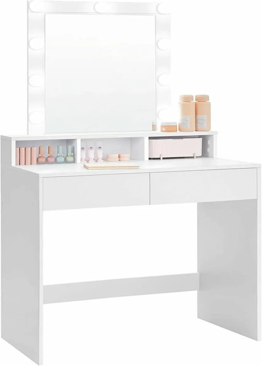 Dressing Table with Mirror and Light Bulbs - Image 1