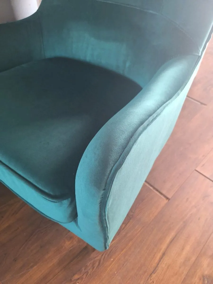 Green Velvet Armchair - Image 2