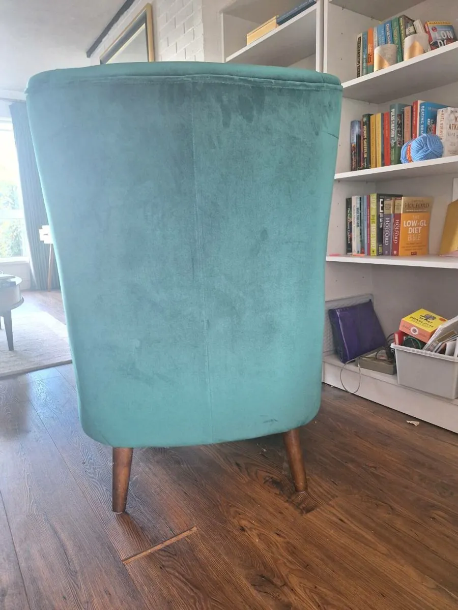 Green Velvet Armchair - Image 3