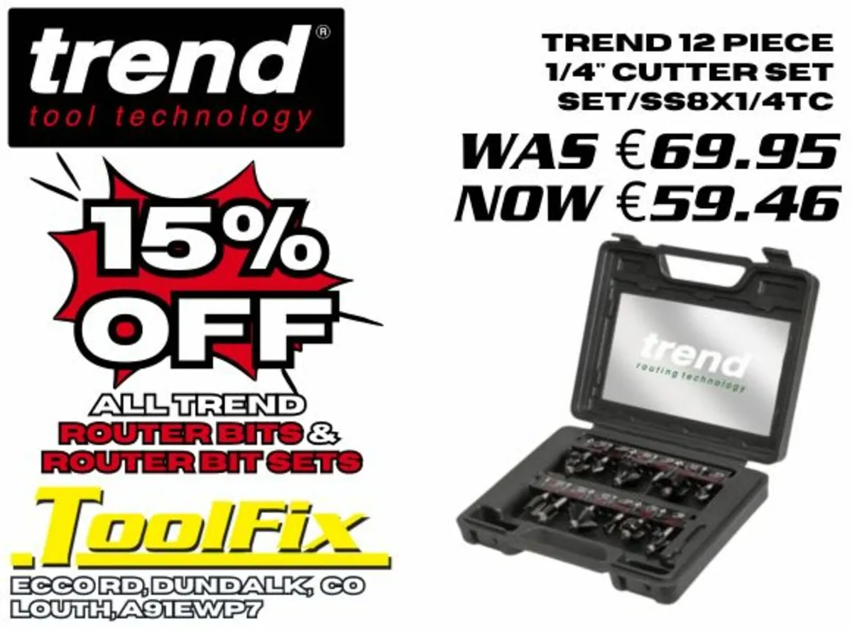 15% OFF ALL Trend Router Bits & Router Bit Sets - Image 2