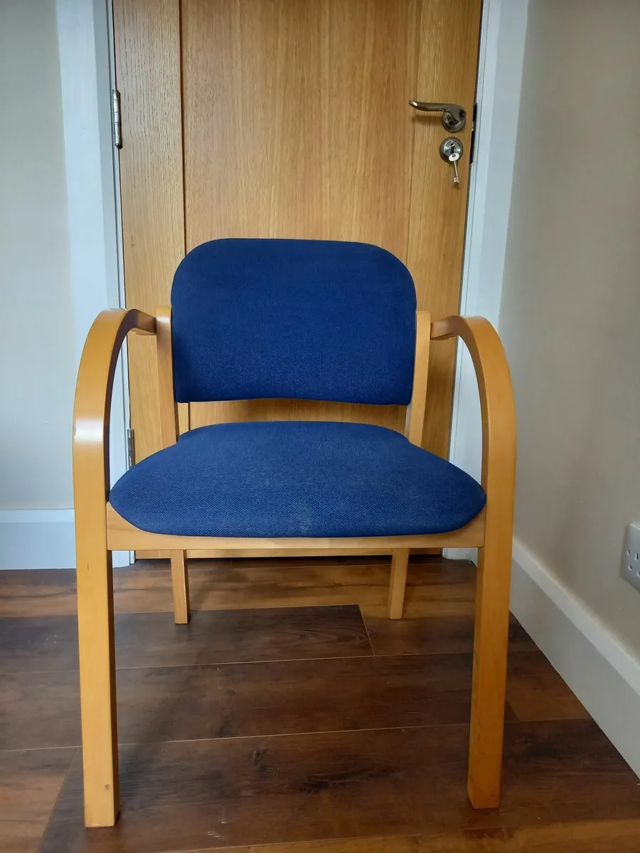 Office Chair with blue hessian covering - Image 2