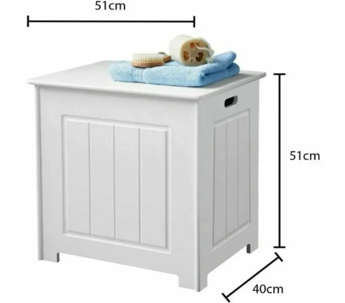 Laundry Bin Wooden Storage Chest with Stool - Image 4