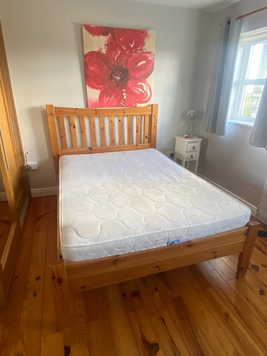 Double bed frame and mattress - Image 1