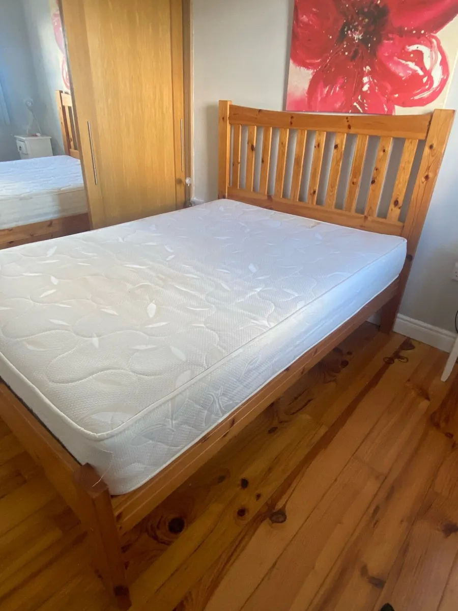 Double bed frame and mattress - Image 2