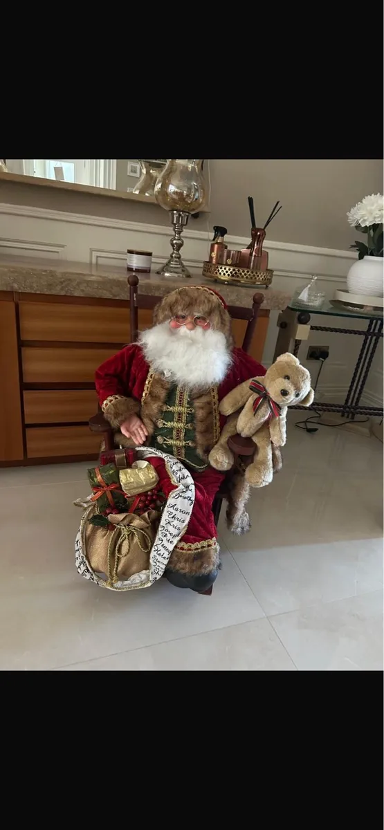 Vintage santa on rocking chair - Image 1