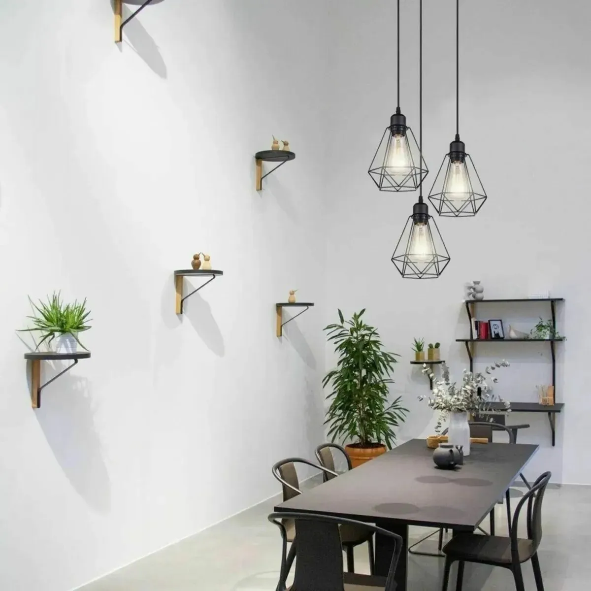 Vintage 3 Bulb Cage Pendant Industrial Light - Image 4
