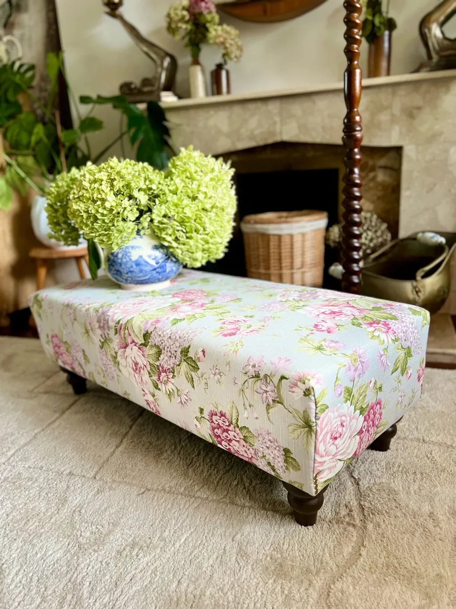 Antique lamp vintage style footstool/coffee table - Image 3