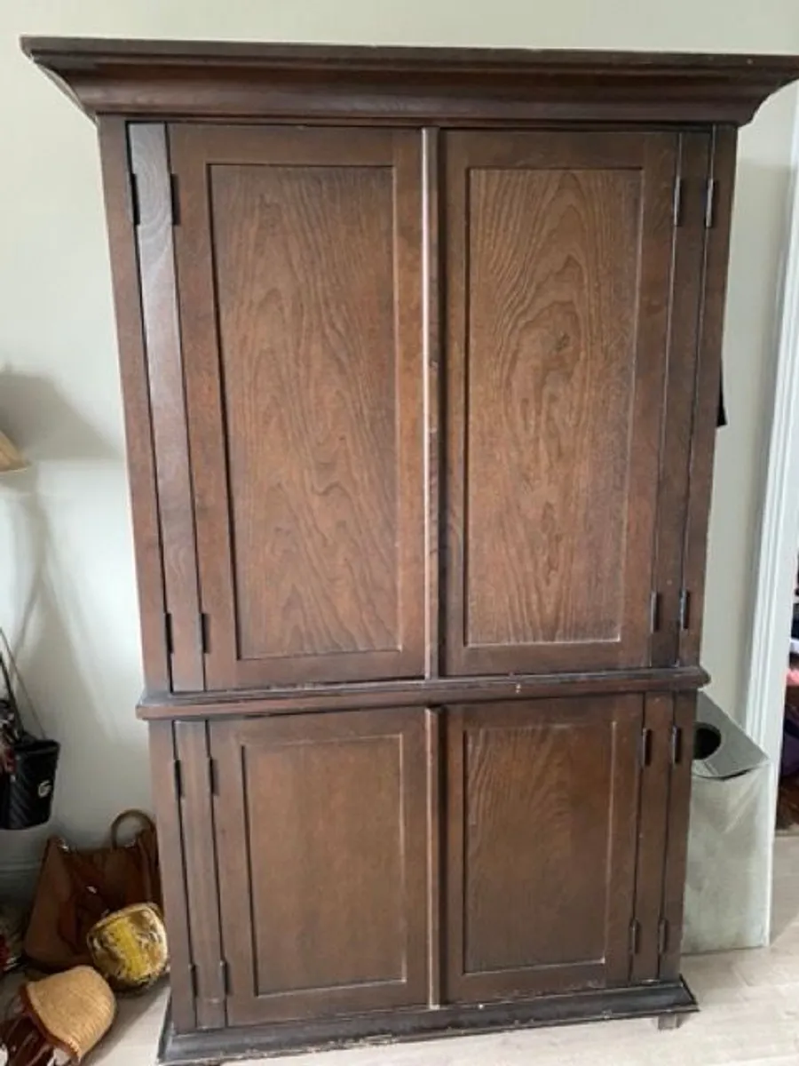 Dark Wood 4-Door Wardrobe - Image 1