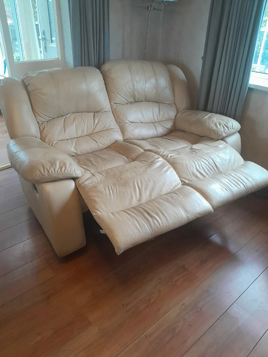 Leather Recliner Sofa - 2 Piece, 3 Seater - Image 2