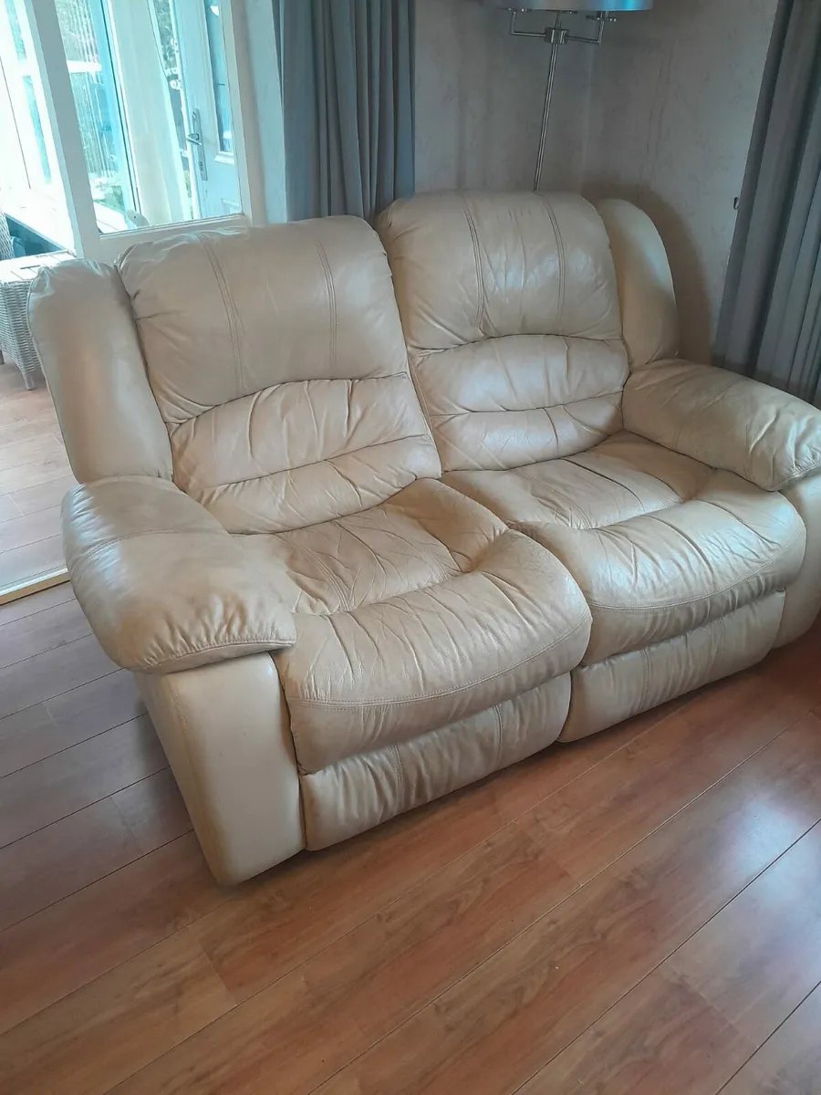 Leather Recliner Sofa - 2 Piece, 3 Seater - Image 3