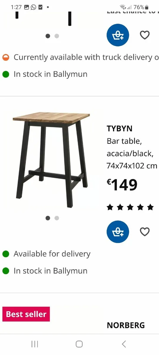 IKEA High bistro table - Image 1