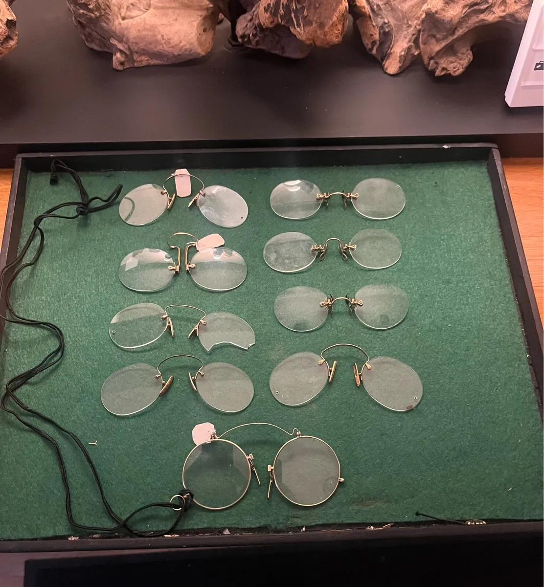 Antique Gold Plated Frameless Eye Glasses - Image 1