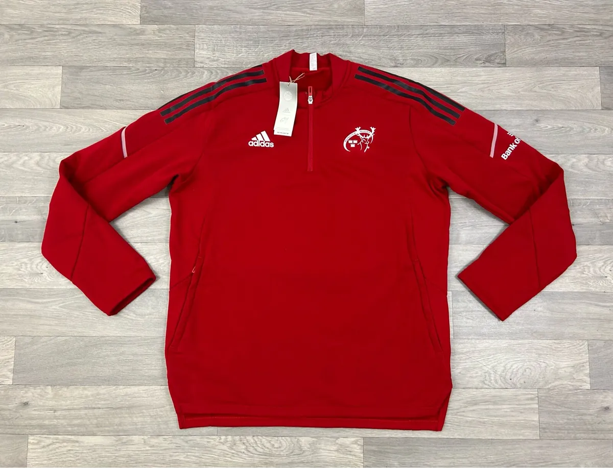 NEW Adidas Munster Rugby Half Zip Fleece Jumper - Image 1