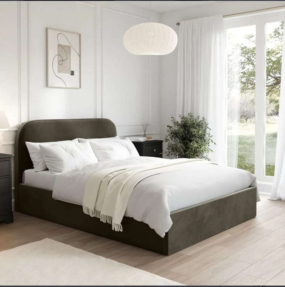Ottoman Bed with Curved Headboard- Small Double (4ft) - Image 2