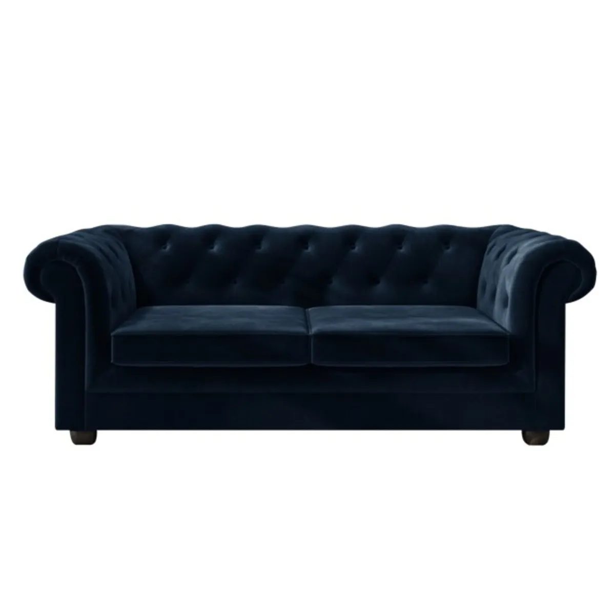 Navy Velvet Chesterfield Sofa Bed - 3 on Seats - Image 2