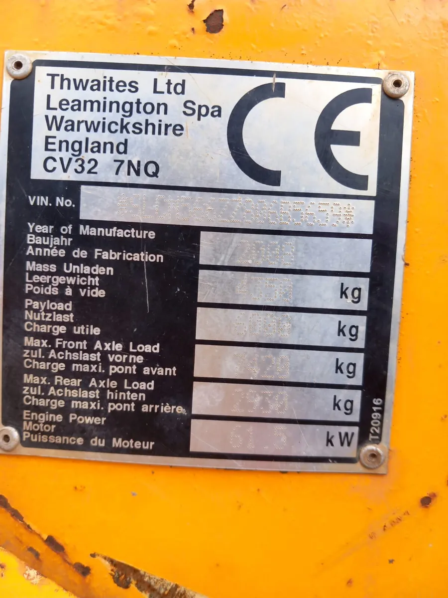 Thwaites 6 tonne swivel dumper - Image 4