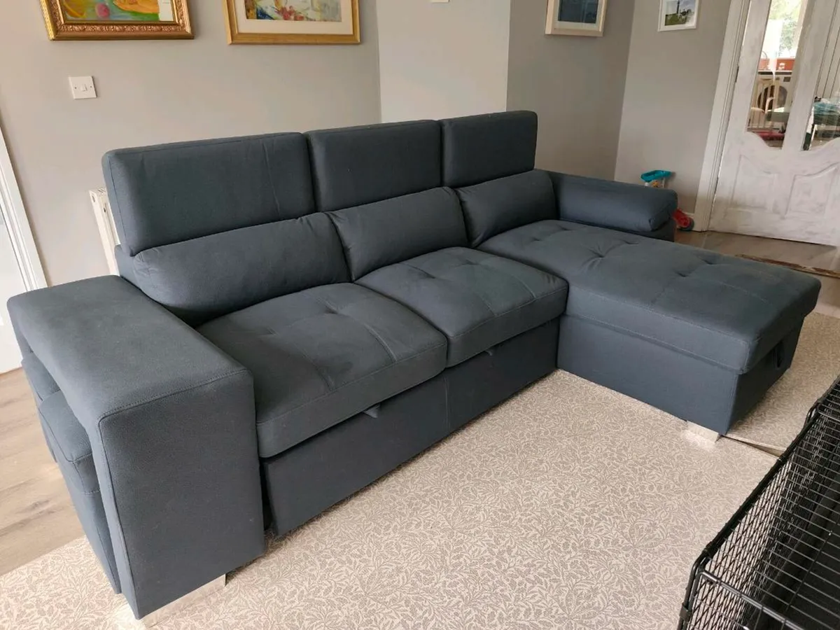 Corner sofa bed - blue - Image 2