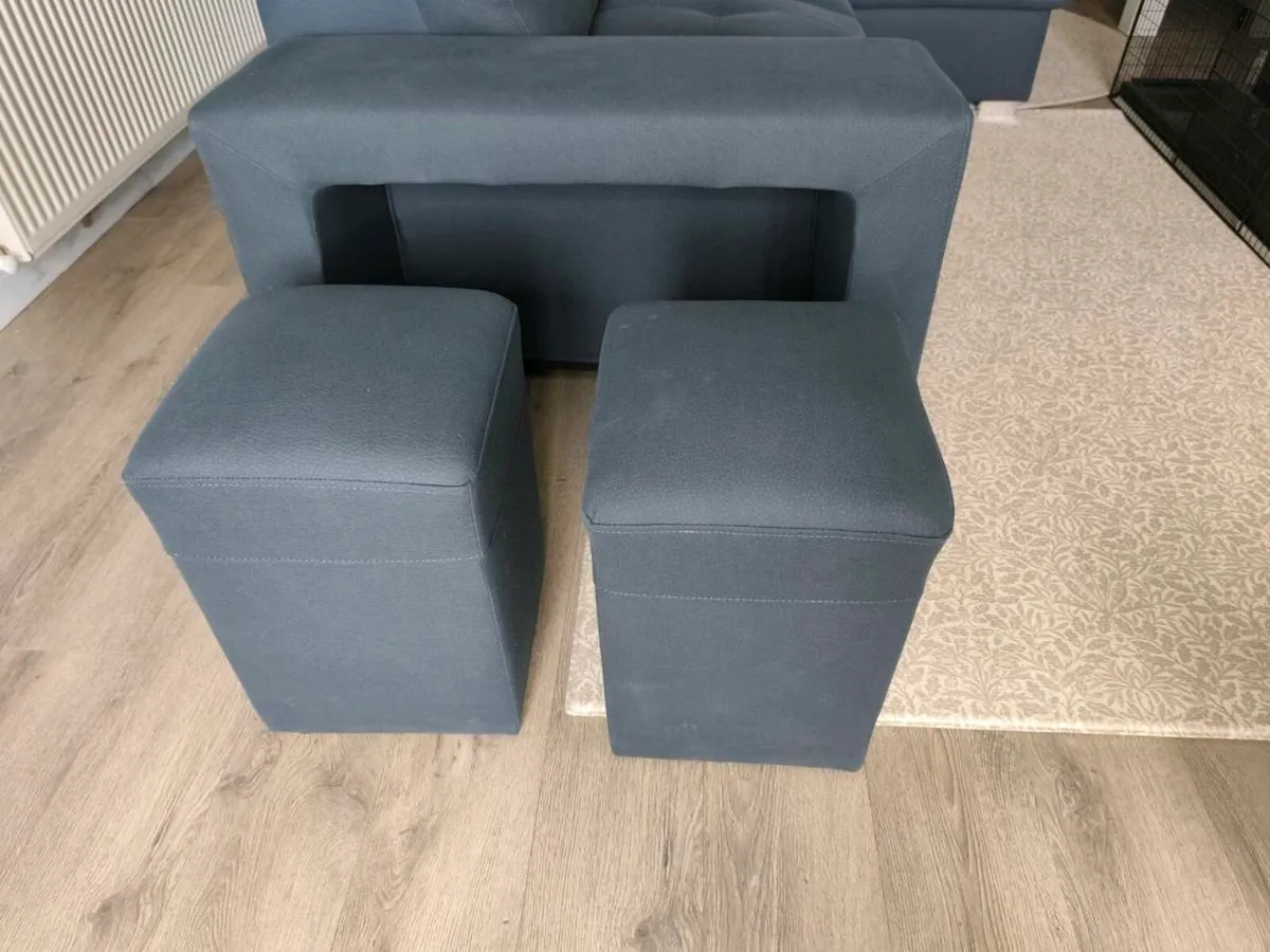 Corner sofa bed - blue - Image 4