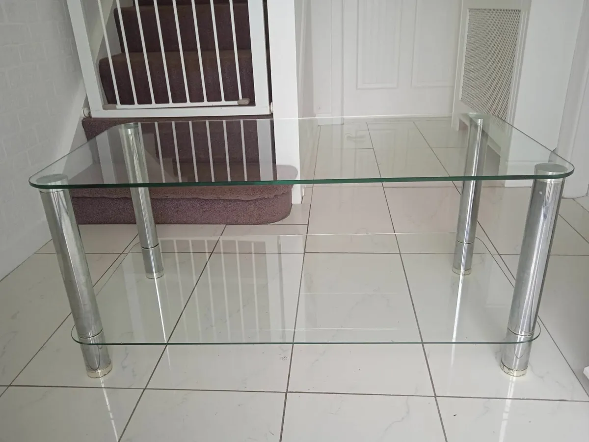 Glass coffee table