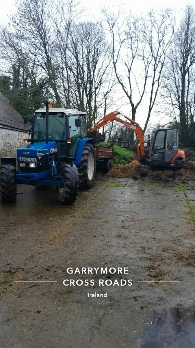 Tractor trailer and mini digger work for hire - Image 1
