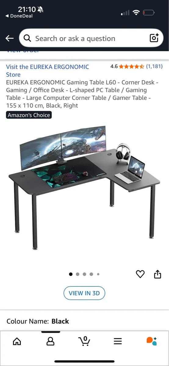 R shaped Gaming desk - Image 2