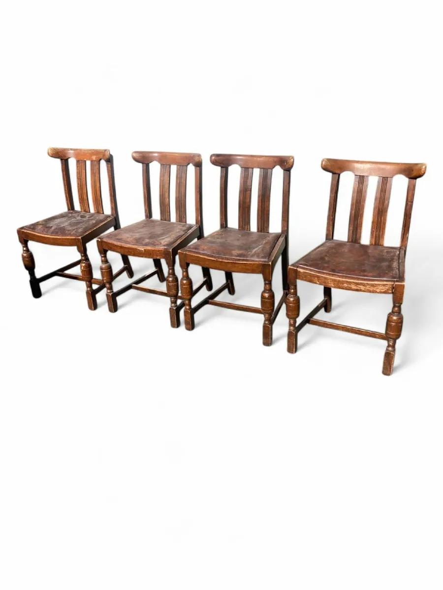 Chairs x 4 - Vintage - Oak - Image 1