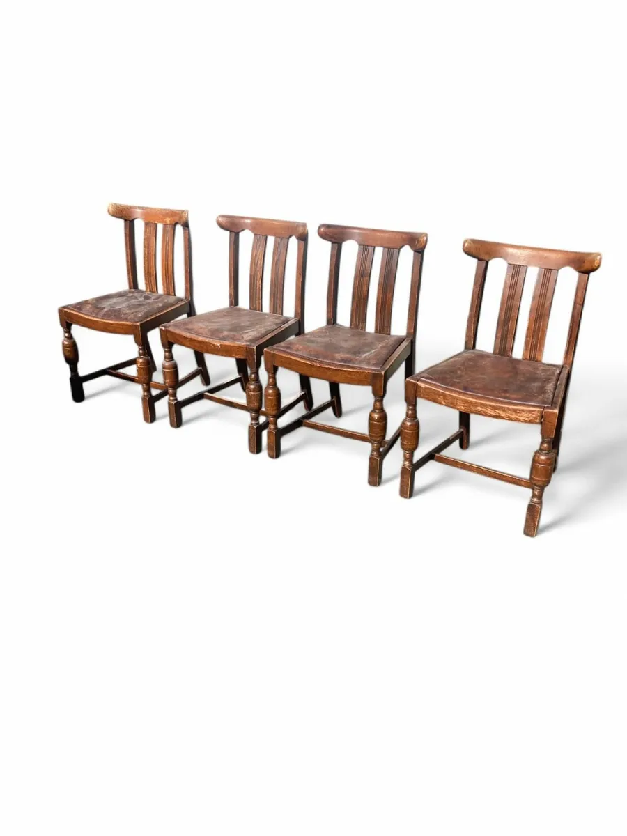 Chairs x 4 - Vintage - Oak - Image 2