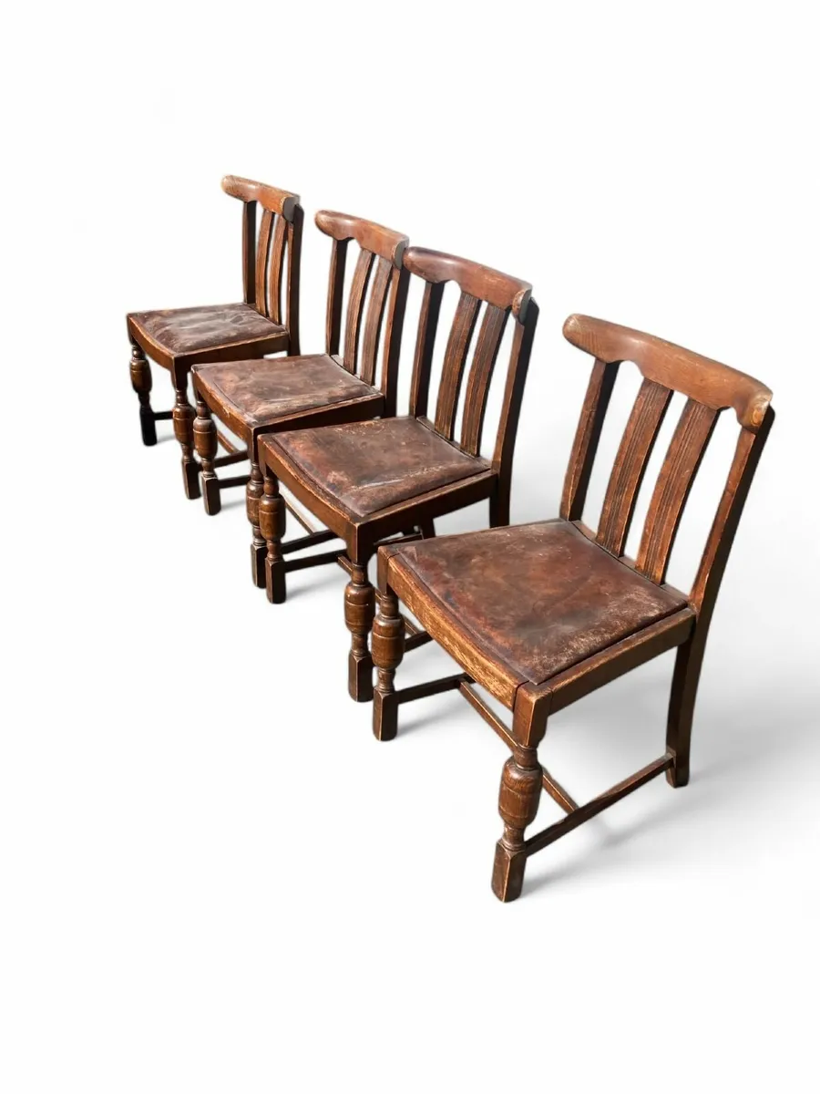 Chairs x 4 - Vintage - Oak - Image 3