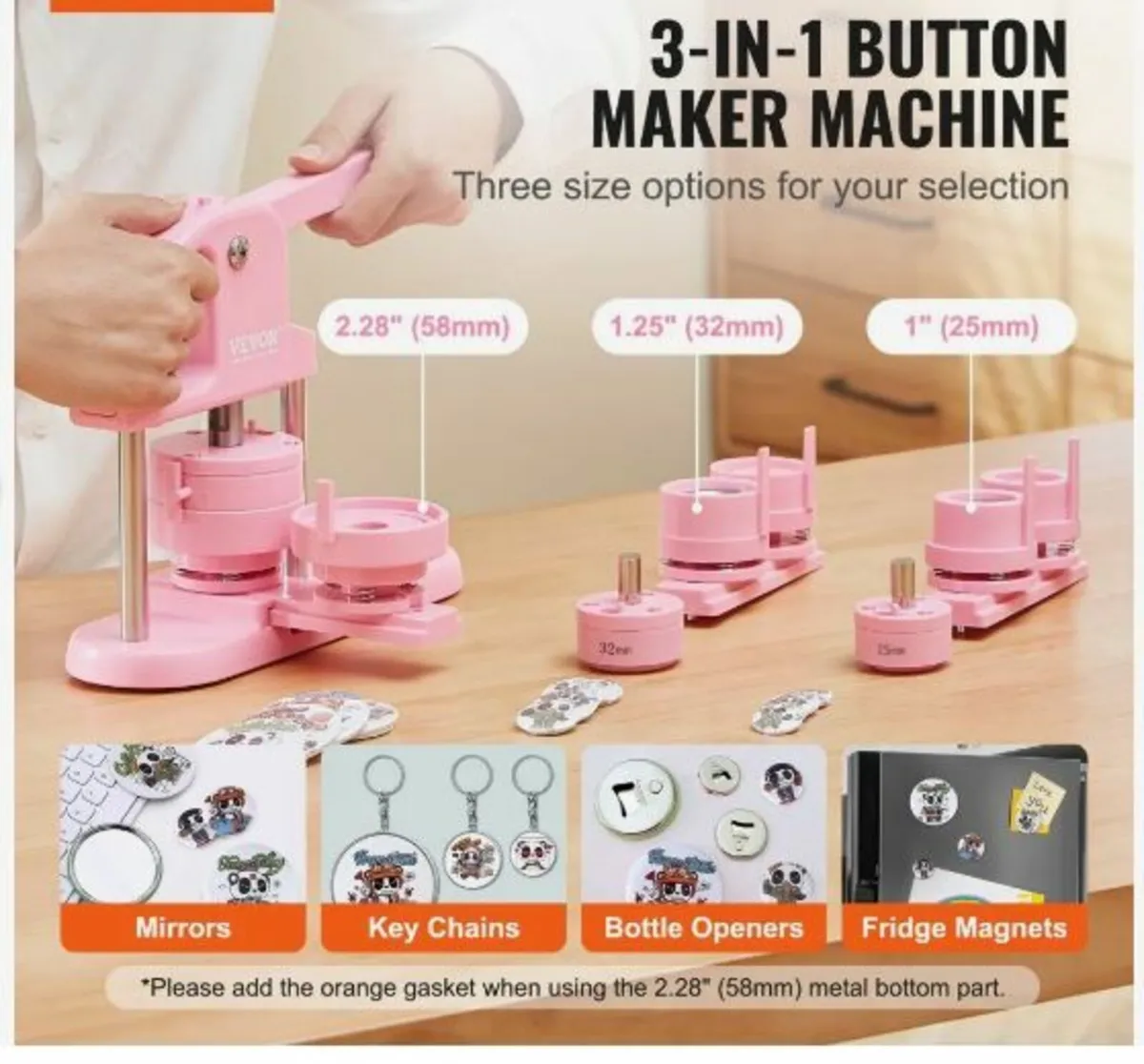 Button Maker, 1/1.25/2.28 inch(25/32/58mm) 3-IN-1 - Image 4