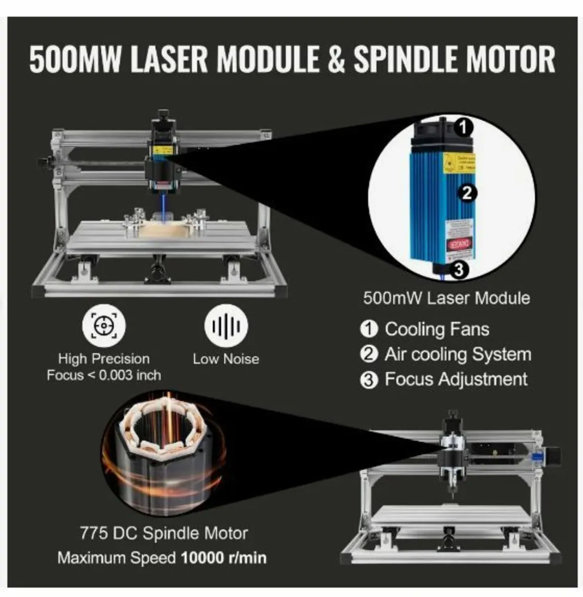 Cnc 3018 Router Kit With Laser Engraver 500mw - Image 3