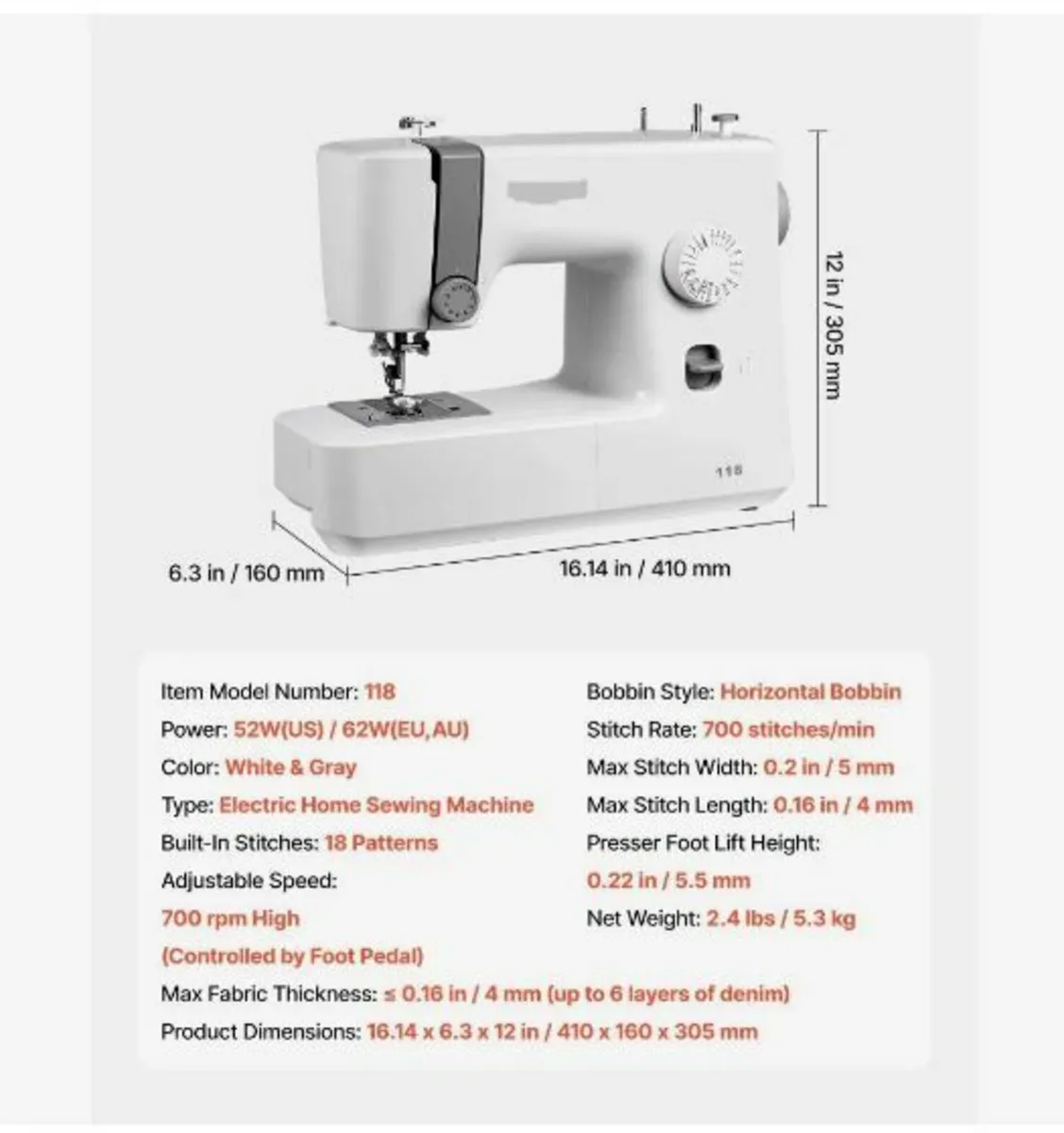 Sewing Machine Portable Electric - Image 2