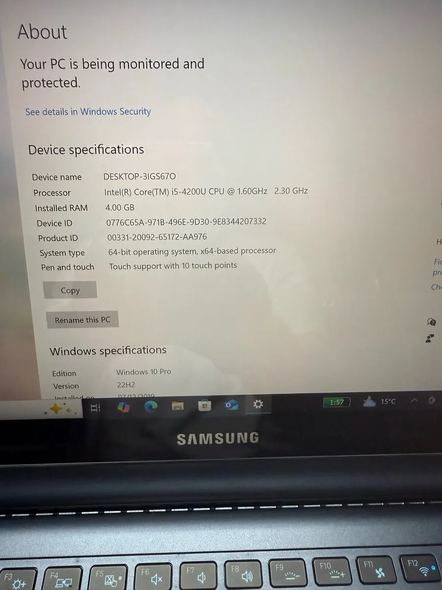 Samsung Laptop i5 pro 4-128 w10 touchscreen - Image 4