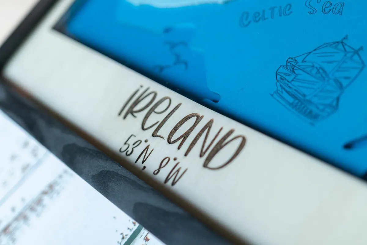 Handmade 3D Wooden Map of Ireland - Image 3