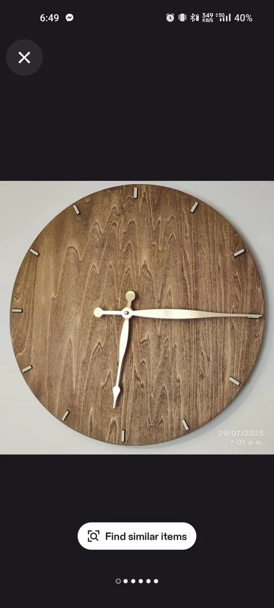 Minimalist wall clock hand made - Image 2