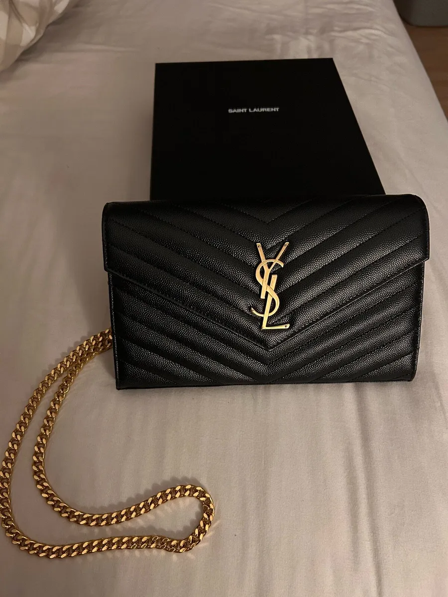 Black YSL Cassandre leather chain bag - Image 1