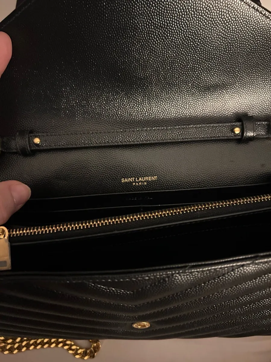 Black YSL Cassandre leather chain bag - Image 3