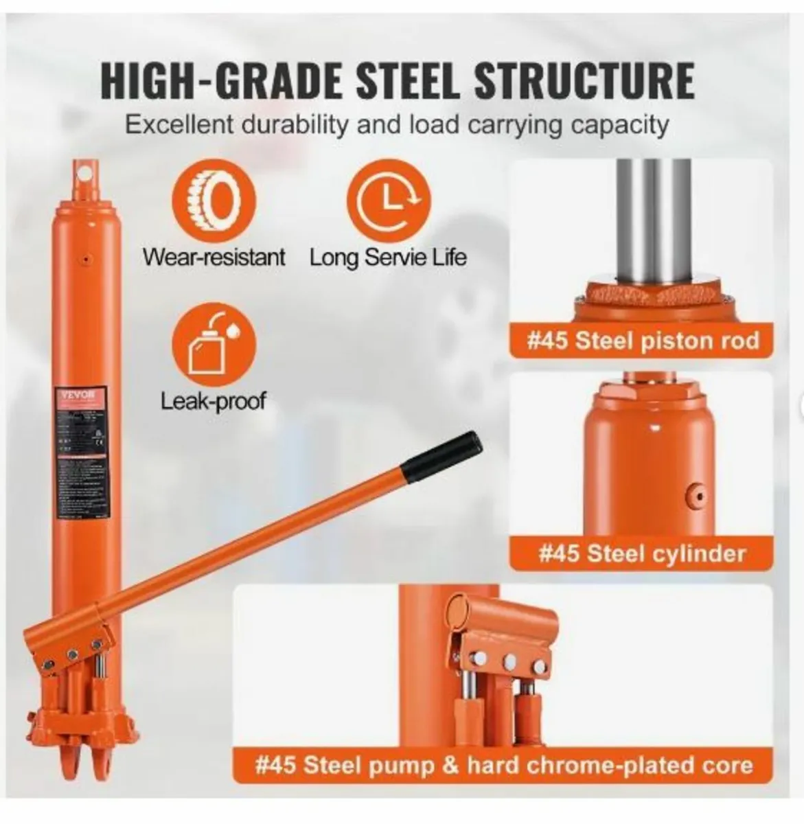 Hydraulic Long Ram Jack, 8 Ton Engine - Image 3