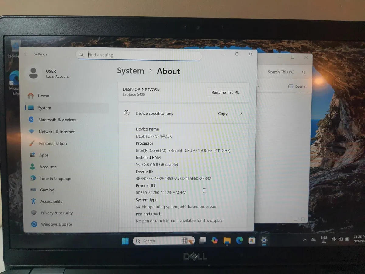 Dell Latitude 5400 14" i7 8th gen 16/256GB SSD - Image 4