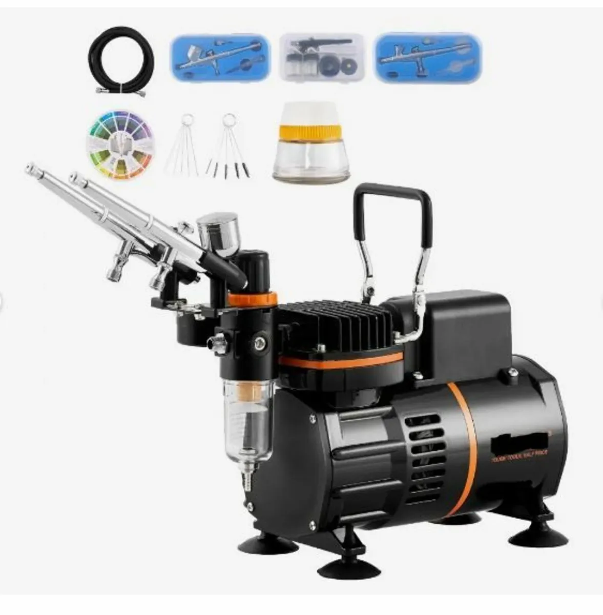 Airbrush Kit Dual Fan Air Compressor - Image 1